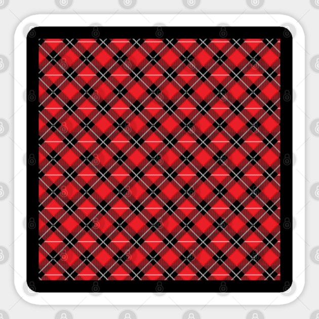 Diagonal Red and Black Flannel-Plaid Pattern Sticker by Design_Lawrence